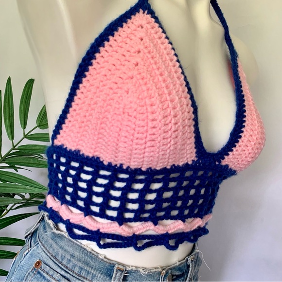 k n i t :: Retro Mod Groovy Crochet Top Knit Bikini - Picture 5 of 15